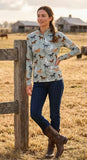 Horse Print Mesh Shirt