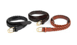 Aubrion Plaited Leather Skinny Belt
